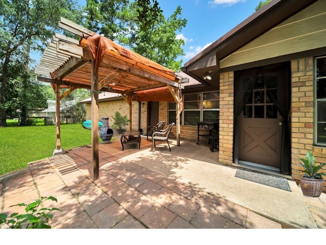 13202 N Decker Dr, Magnolia, TX 77355 - view of patio / terrace featuring a pergola and outdoor lounge area