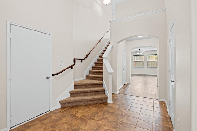 16606 River Wood Ct, Crosby, TX 77532 - foyer with arched walkways and stairs
