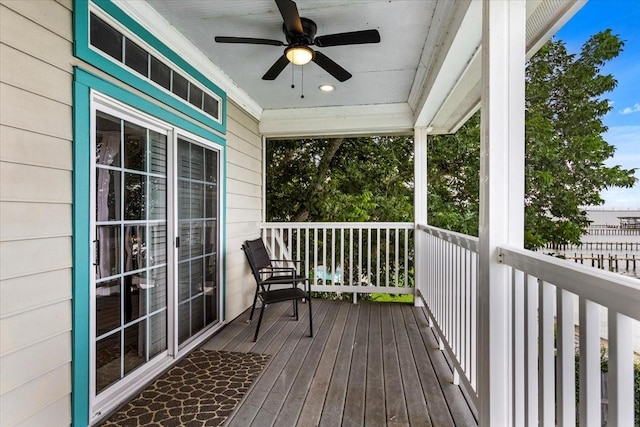 3039 Bayshore Dr, Bacliff, TX 77518 - wooden deck with ceiling fan