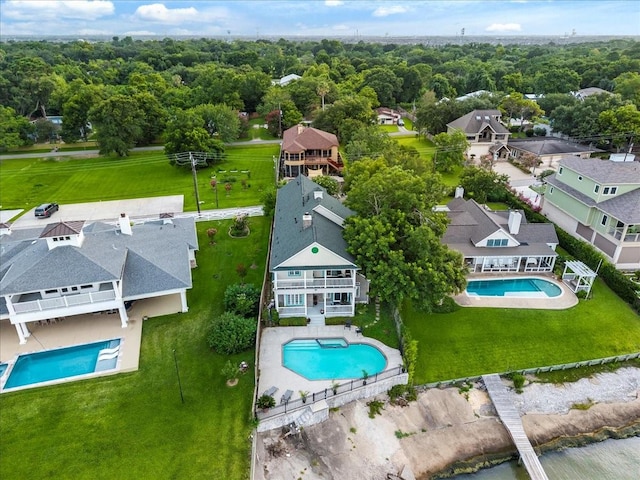 3039 Bayshore Dr, Bacliff, TX 77518 - aerial view of residential area with a pool