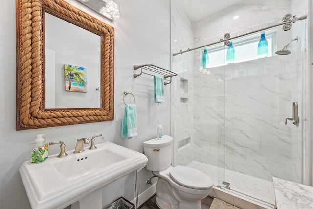 19623 Shores Dr, Galveston, TX 77554 - full bathroom featuring toilet and a stall shower