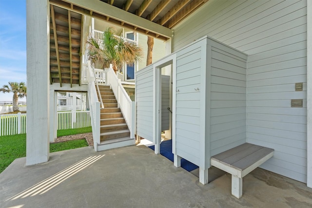 19623 Shores Dr, Galveston, TX 77554 - property entrance featuring a patio
