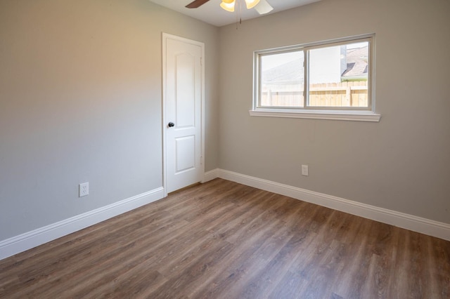 238 Almond Dr, Lake Jackson, TX 77566 - empty room with wood finished floors and ceiling fan