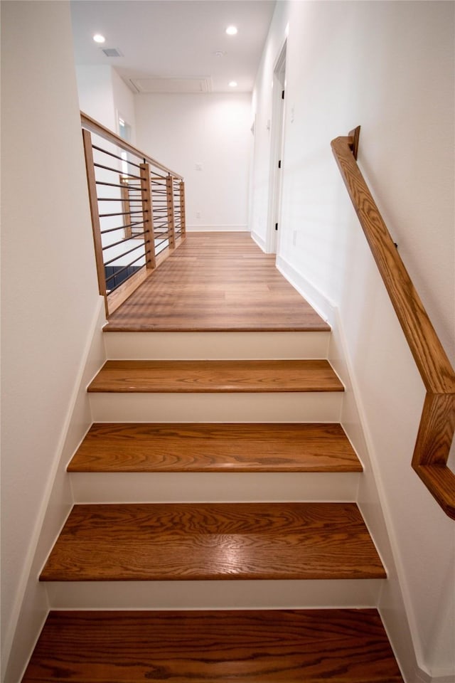 3314 Arbor St, Houston, TX 77004 - stairway featuring recessed lighting and wood finished floors