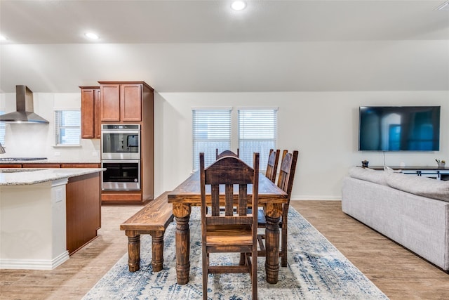 2821 Redbud Ln, Melissa, TX 75454 - dining area featuring light wood-type flooring and recessed lighting