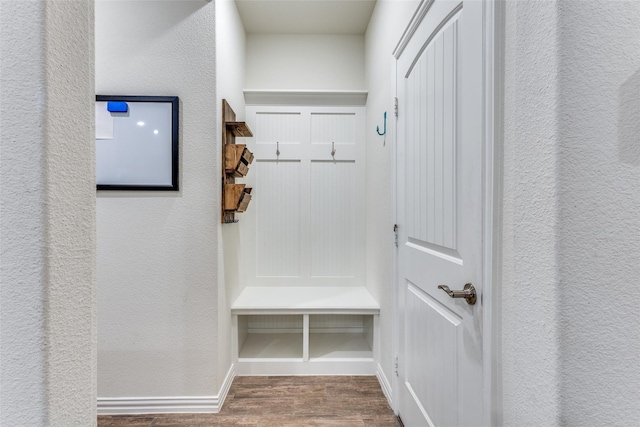 2821 Redbud Ln, Melissa, TX 75454 - mudroom featuring wood finished floors and a textured wall