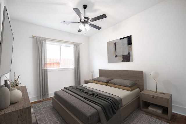 3312 Arbor St, Houston, TX 77004 - bedroom with dark wood-style floors and ceiling fan