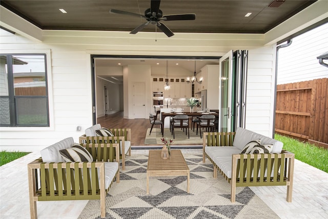 3312 Arbor St, Houston, TX 77004 - view of patio with ceiling fan and an outdoor living space