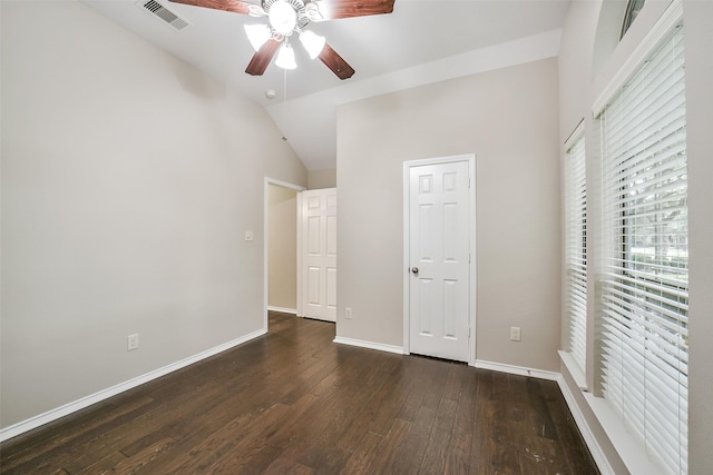 2531 Llano Springs Dr, Katy, TX 77494 - unfurnished bedroom featuring hardwood / wood-style floors, lofted ceiling, and a ceiling fan