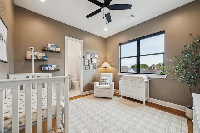 824 Wakefield Dr Unit A, Houston, TX 77018 - bedroom with wood finished floors, recessed lighting, and a nursery area