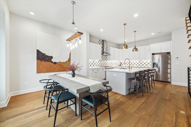 824 Wakefield Dr Unit A, Houston, TX 77018 - dining area featuring recessed lighting and light wood-style floors