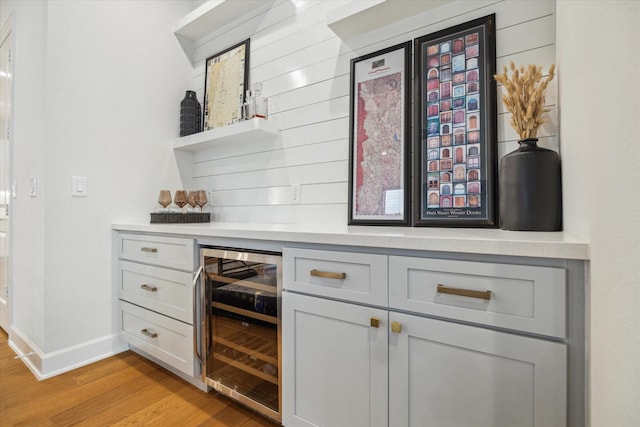 824 Wakefield Dr Unit A, Houston, TX 77018 - indoor dry bar featuring wine cooler and light wood-style flooring