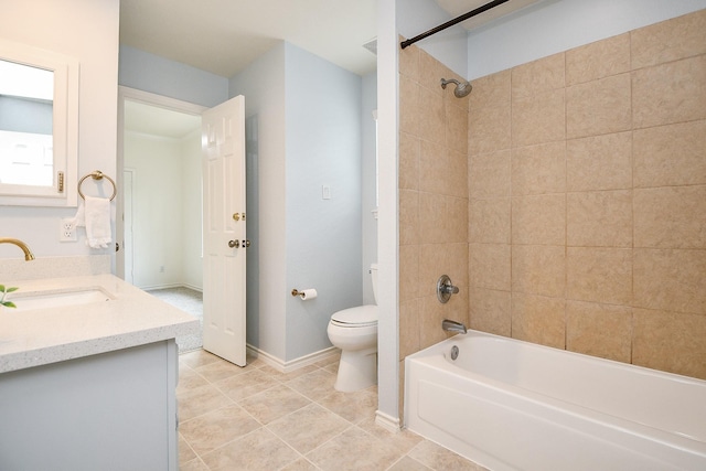 7014 Greatwood Trails Ct, Sugar Land, TX 77479 - full bathroom with vanity, washtub / shower combination, and tile patterned floors
