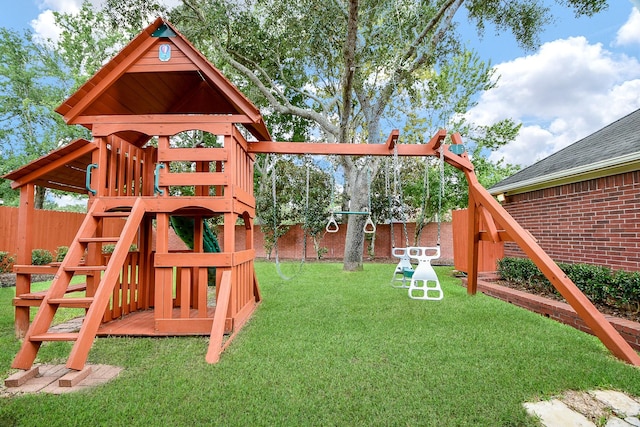 7014 Greatwood Trails Ct, Sugar Land, TX 77479 - view of jungle gym featuring a fenced backyard