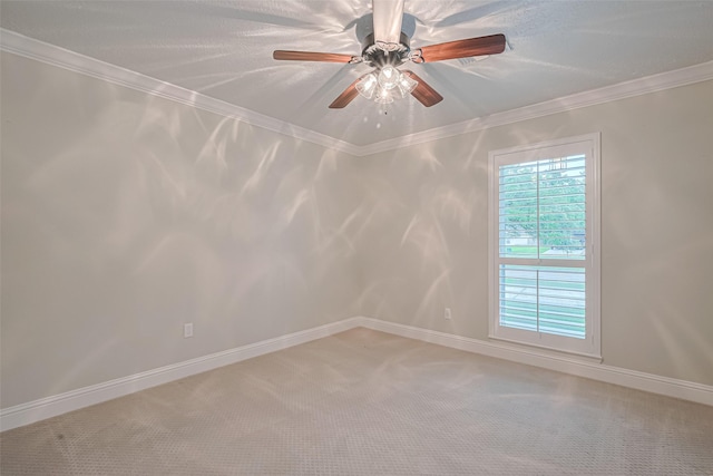 11710 Hillcroft St, Houston, TX 77035 - unfurnished room with light colored carpet, crown molding, and ceiling fan