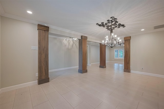 11710 Hillcroft St, Houston, TX 77035 - basement featuring recessed lighting, a chandelier, and ornamental molding