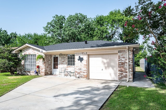322 S Carroll, La Porte, TX 77571 - ranch-style home with an attached garage, concrete driveway, brick siding, and a shingled roof