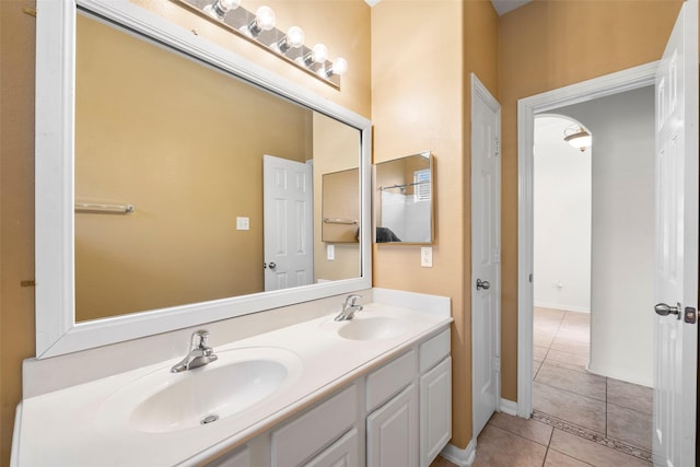 12610 Hobbs Terrace Dr, Tomball, TX 77377 - full bathroom featuring tile patterned flooring and double vanity