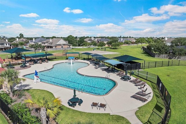 12610 Hobbs Terrace Dr, Tomball, TX 77377 - community pool with a residential view and a patio