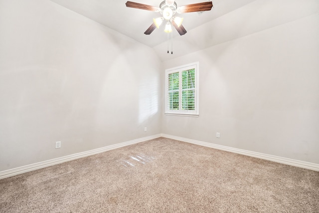 1114 Commons Waterway Dr, Huffman, TX 77336 - carpeted empty room featuring lofted ceiling and a ceiling fan