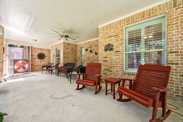 1114 Commons Waterway Dr, Huffman, TX 77336 - covered porch featuring ceiling fan