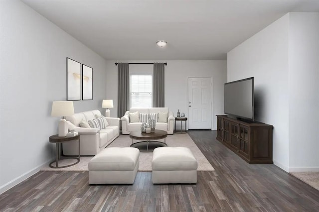 21643 Cottage Ln, New Caney, TX 77357 - living area featuring wood finished floors and baseboards