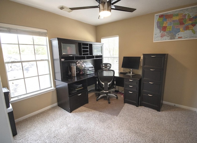 9430 Oratorio Ct, Houston, TX 77040 - office space featuring ceiling fan, healthy amount of natural light, and light colored carpet