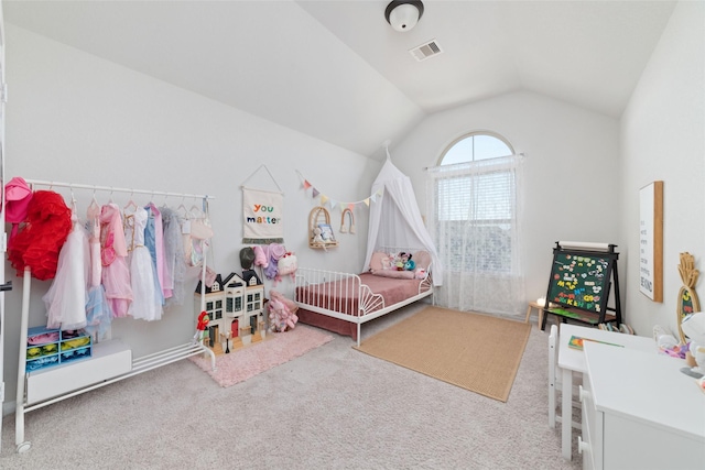 18534 Tall Woods Pl, Houston, TX 77084 - carpeted bedroom featuring lofted ceiling
