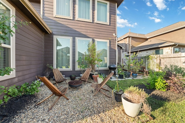 18534 Tall Woods Pl, Houston, TX 77084 - exterior space with an outdoor fire pit