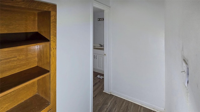 242 Bishop, Livingston, TX 77351 - hall featuring wood finished floors and a sink