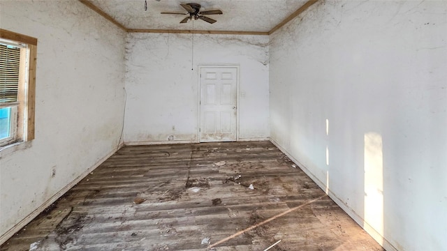 242 Bishop, Livingston, TX 77351 - unfurnished room featuring ceiling fan, ornamental molding, and wood finished floors