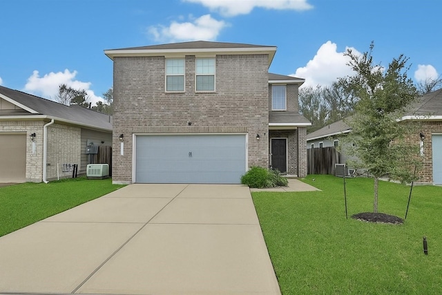 24715 Winema Woods Ln, Huffman, TX 77336 - traditional home featuring brick siding, an attached garage, and driveway