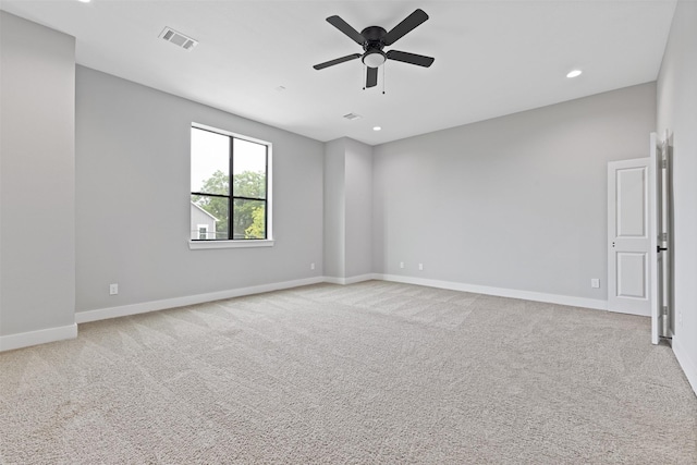 806 E 39th St Unit A, Houston, TX 77022 - spare room featuring ceiling fan, light carpet, and recessed lighting