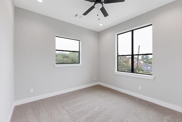 806 E 39th St Unit A, Houston, TX 77022 - spare room with healthy amount of natural light, carpet, recessed lighting, and a ceiling fan