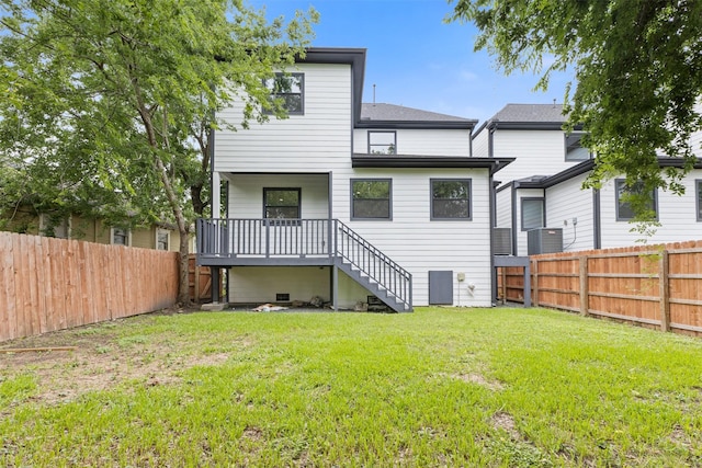 806 E 39th St Unit A, Houston, TX 77022 - rear view of house featuring a fenced backyard and stairs
