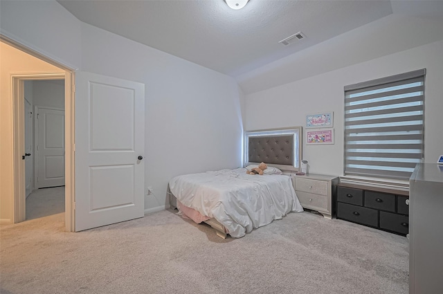 9011 Bright Harbor Dr, Cypress, TX 77433 - bedroom featuring light carpet and vaulted ceiling