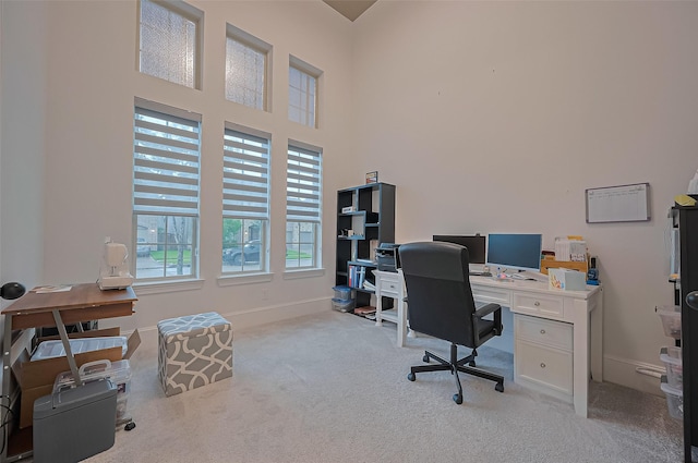 9011 Bright Harbor Dr, Cypress, TX 77433 - carpeted office with baseboards and a high ceiling