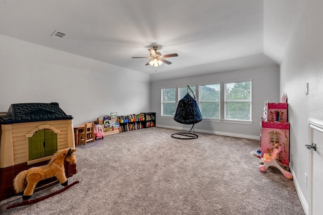 25119 Dunbrook Springs Ln, Katy, TX 77494 - game room with a ceiling fan and carpet flooring