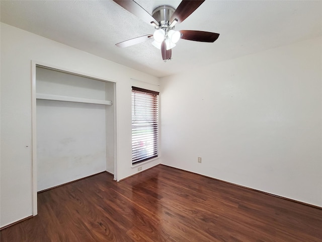 17602 Kakerglen Ct, Houston, TX 77084 - unfurnished bedroom featuring wood finished floors, a closet, and ceiling fan