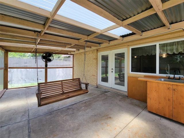 17602 Kakerglen Ct, Houston, TX 77084 - view of patio with a sink and french doors