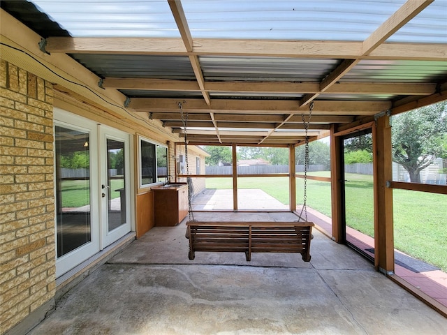 17602 Kakerglen Ct, Houston, TX 77084 - sunroom / solarium with french doors and a sink