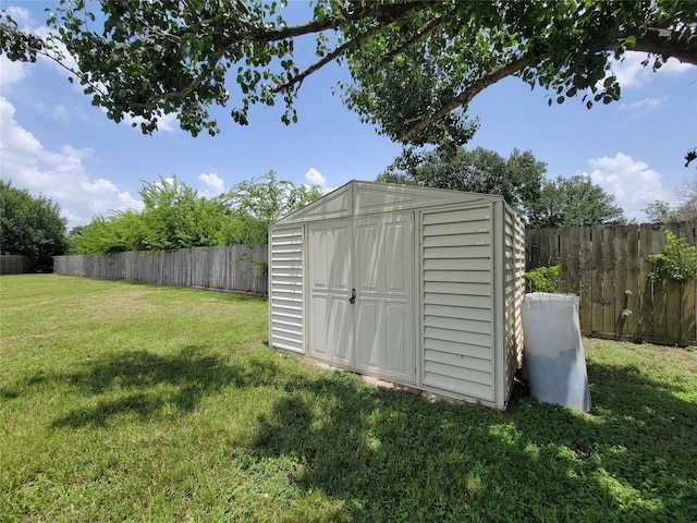 17602 Kakerglen Ct, Houston, TX 77084 - view of shed with a fenced backyard