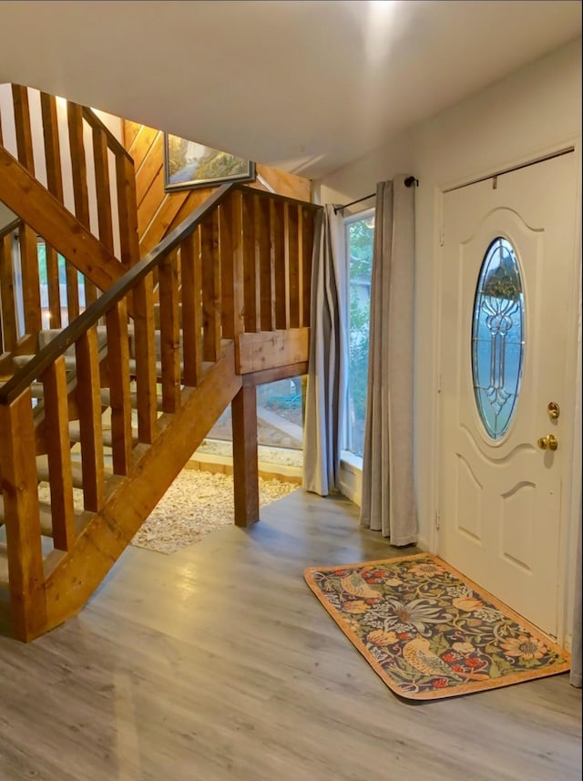 16510 De Lozier St, Jersey Village, TX 77040 - entryway with wood finished floors and stairs