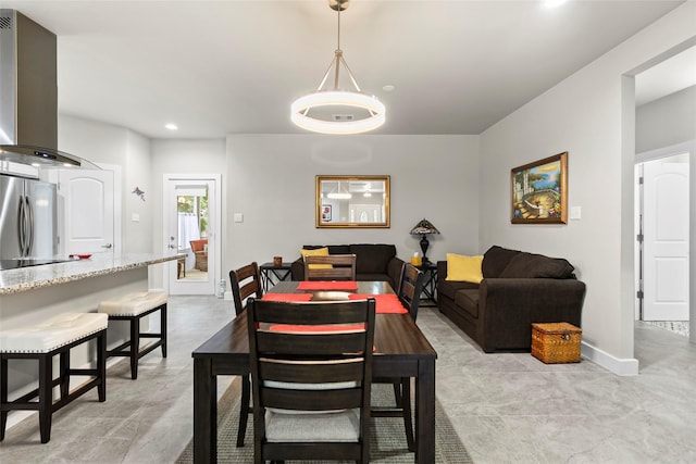 224 Evergreen Dr, Huntsville, TX 77340 - dining room featuring baseboards and recessed lighting
