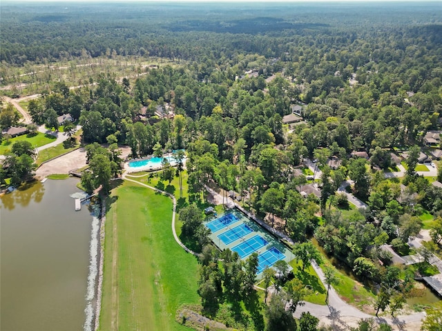 224 Evergreen Dr, Huntsville, TX 77340 - bird's eye view of a forest and a nearby body of water