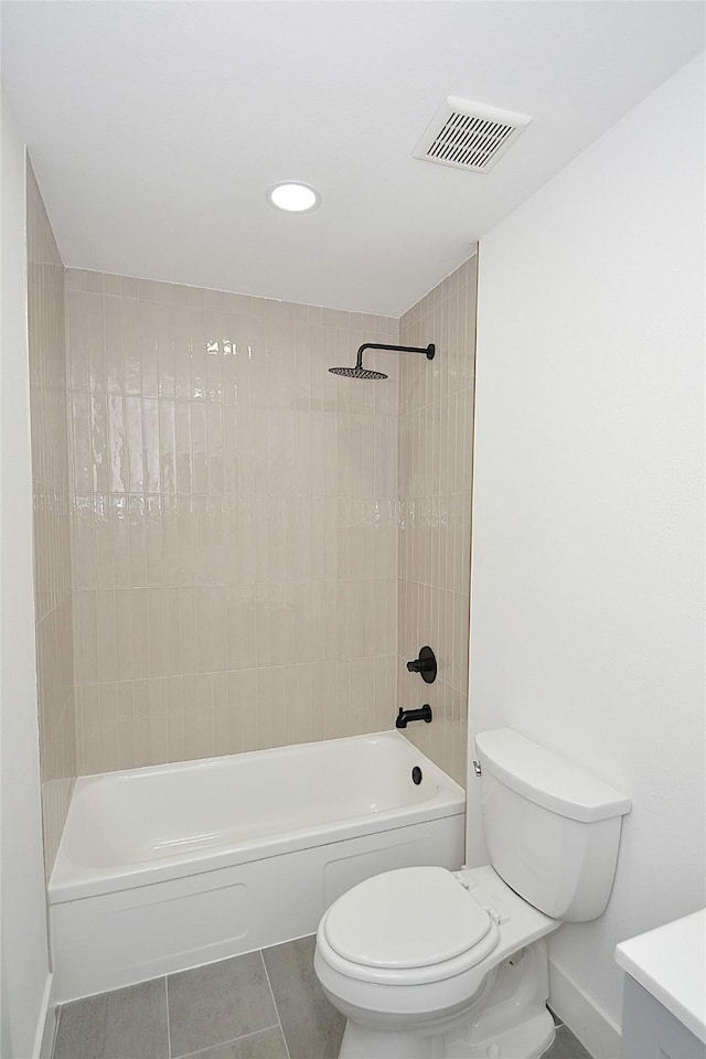 5330 Dumfries Dr, Houston, TX 77096 - bathroom with shower / bath combination, tile patterned flooring, vanity, and recessed lighting