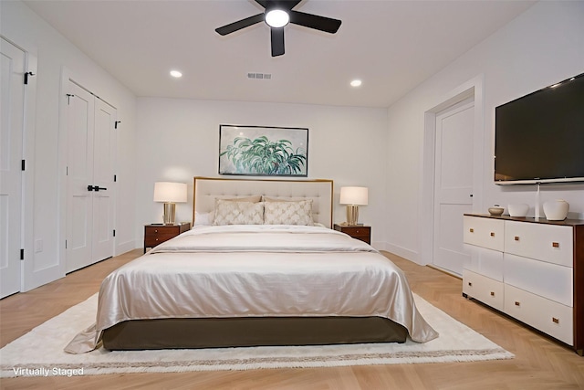 5330 Dumfries Dr, Houston, TX 77096 - bedroom with recessed lighting and a ceiling fan