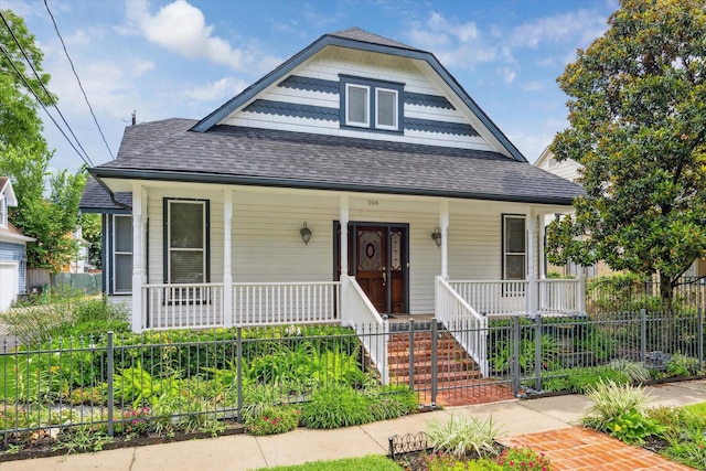 208 E 12th St, Houston, TX 77008 - view of front facade featuring covered porch and roof with shingles