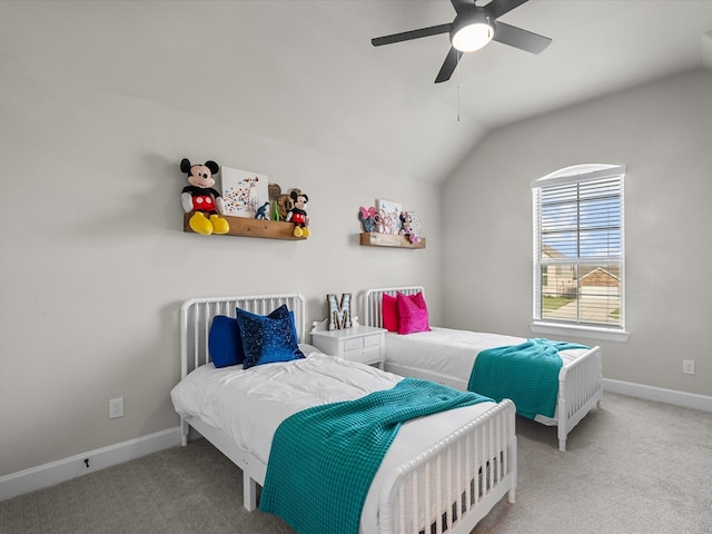706 Westwood Dr, League City, TX 77573 - carpeted bedroom with lofted ceiling and a ceiling fan