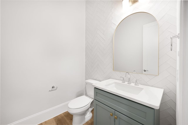 161 Pine Branch Dr, Montgomery, TX 77356 - bathroom with vanity, wood finished floors, and tile walls